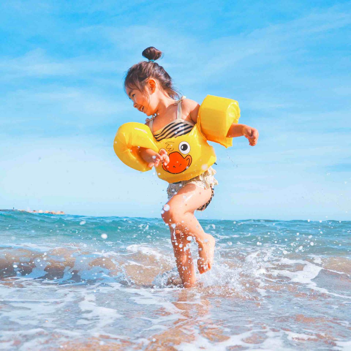 a girl in a beach